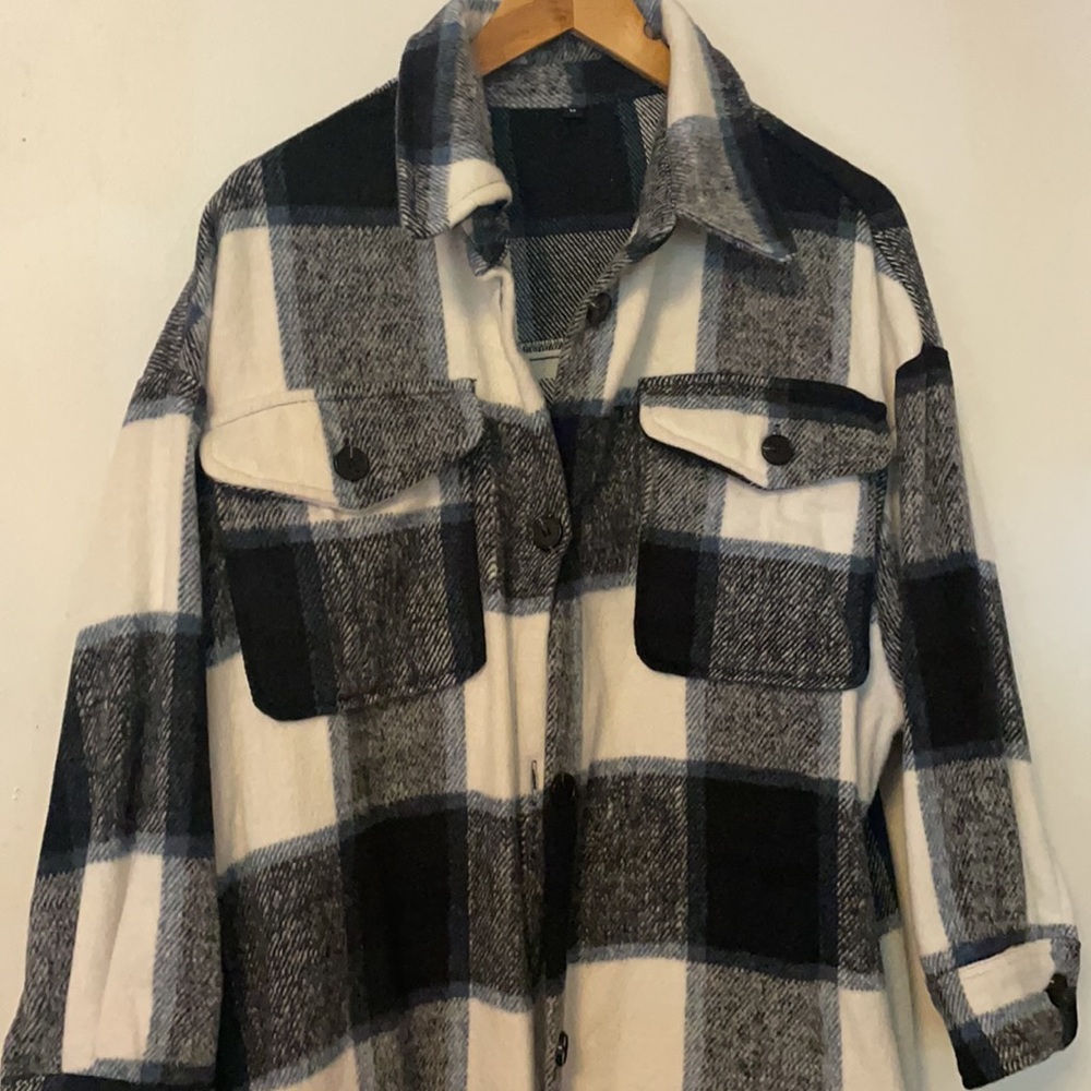 Womens Plaid Shacket Jacket